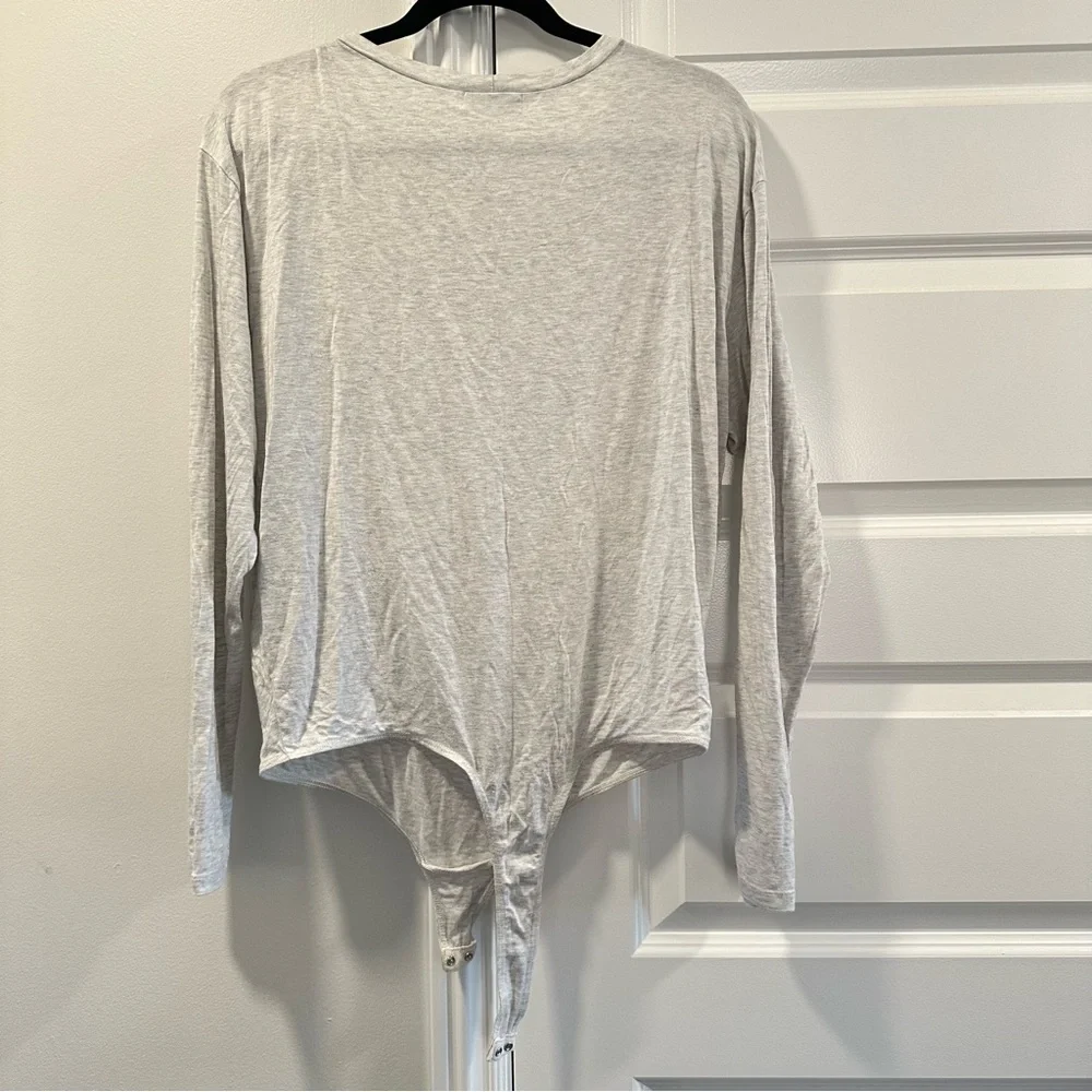 Civoue Light Gray Women's Long Sleeve Bodysuit - Picture 6 of 6